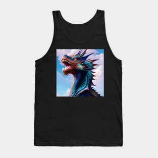 Intricate Blue Scaled Bearded Dragon Tank Top